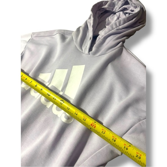 Adidas Women’s Light Gray/Lavender Fitted Sporty Long SleeveHoodie - Picture 11 of 16